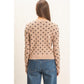 POLKA DOT CARDIGAN - TAUPE