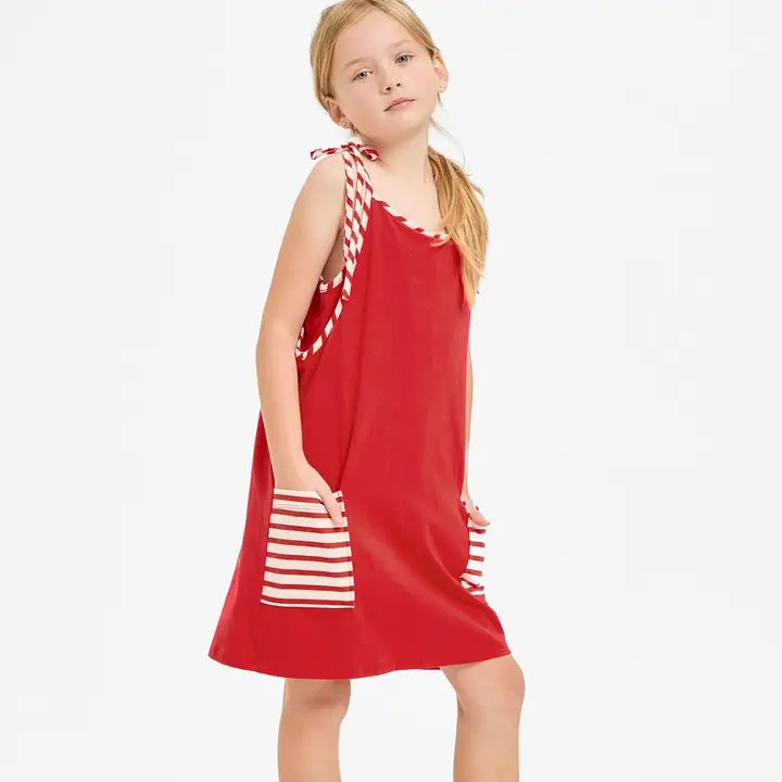 STRIPE TANK DRESS - RED