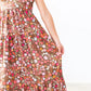 WILD PAINTBRUSHES RUFFLE MAXI DRESS