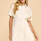 BUTTON UP COLLARED DRESS - CREAM