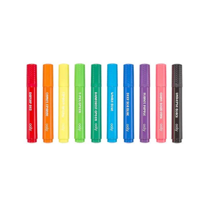 BIG BRIGHT BRUSH MARKERS - SET OF 10