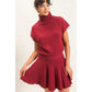 PLEATED SKIRT - BURGUNDY