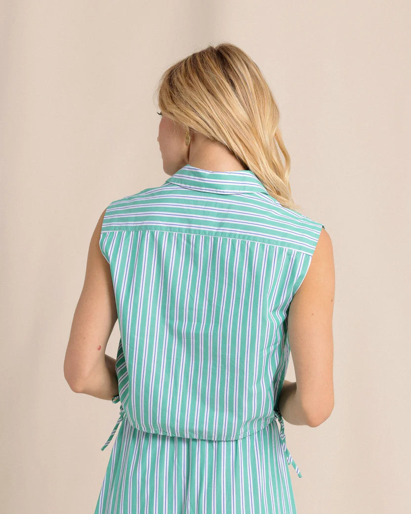 ANNALISE SIDE TIE TOP - SIMPLY GREEN