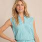 ANNALISE SIDE TIE TOP - SIMPLY GREEN