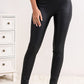 BLACK FAUX LEATHER SKINNY LEGGINGS