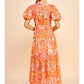 BUTTON DOWN MAXI DRESS - ORANGE