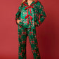 BOW TIE FRONT RUFFLE PAJAMA SET