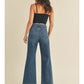 PATCH POCKET WIDE LEG JEANS - DARK WASH