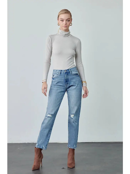 MISSY HIGH RISE SLIM STRAIGHT JEANS