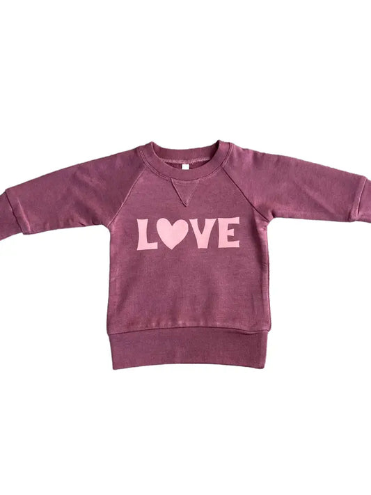 RAGLAN LOVE SWEATSHIRT - RUBY