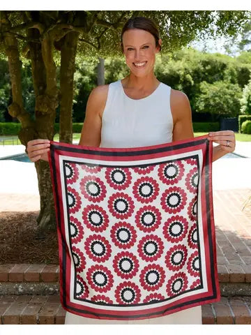 LUCY FLORAL SCARF - GARNET BLACK