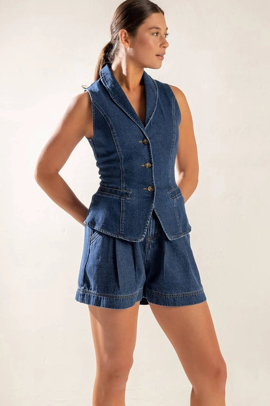 DENIM VEST - INDIGO DENIM