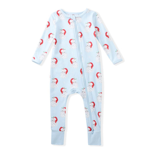 BLUE BUTTERKNIT LAYETTE - SANTA