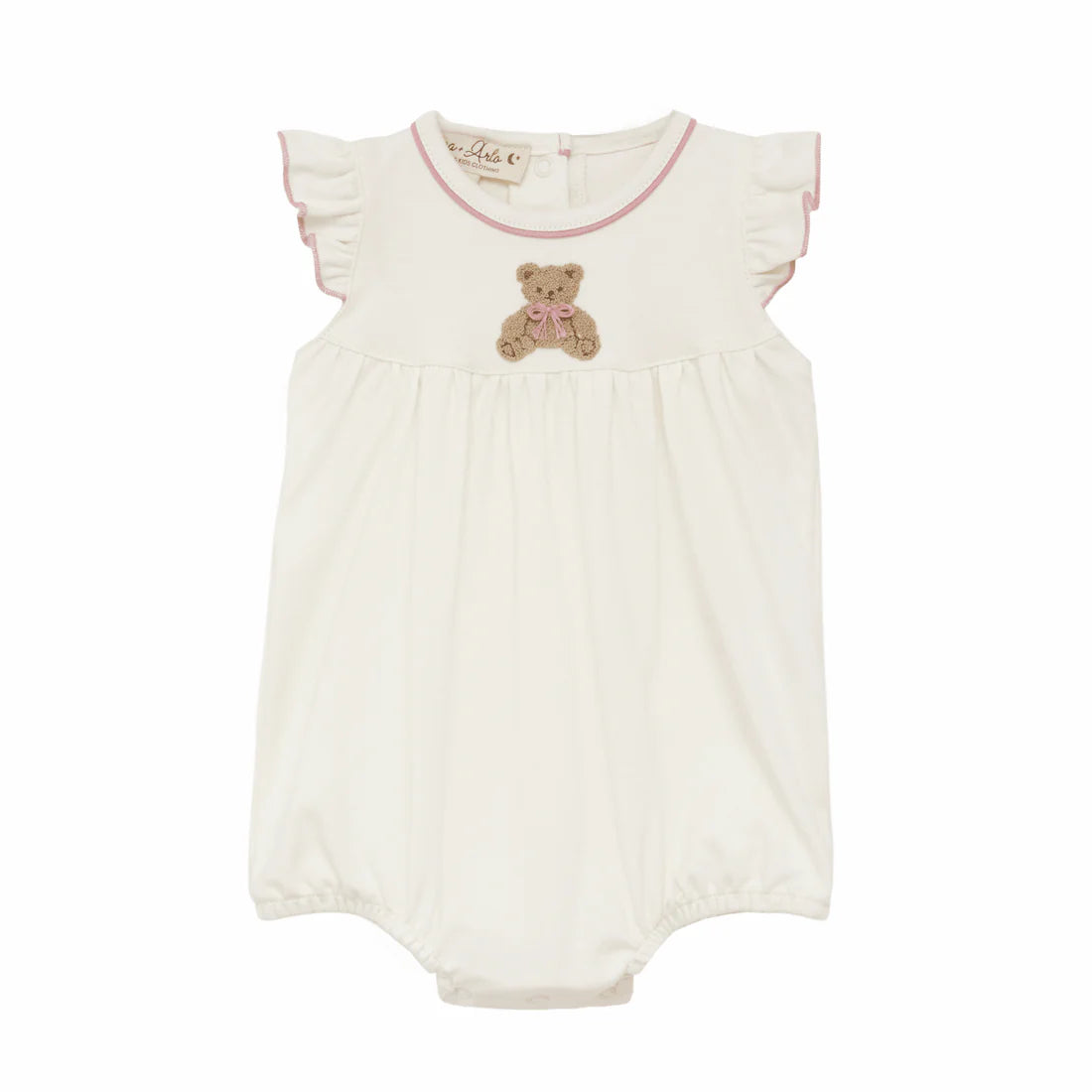 BEAR HUGS HAND-EMBROIDERED BUBBLE - DUSTY ROSE