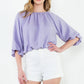 PUFF SLEEVE FLOWY BLOUSE - LILAC