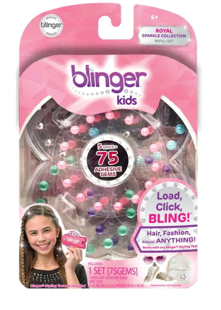 Blinger Glimmer Collection Refill Pack | Birthday Party | 12 Discs – 180  Gems | Bling in Brush Out | Works with blinger Hair Styling Tool