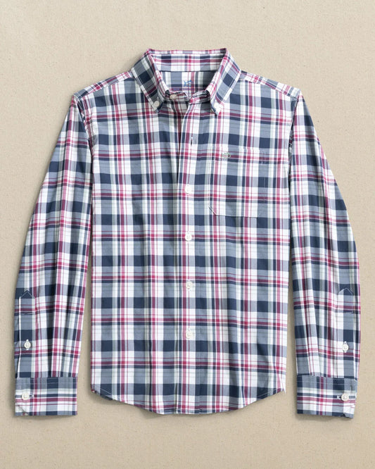 BOYS BREAKWATER PLAID INTERCOASTAL LS SPORT SHIRT