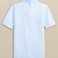BOYS DRIVER GINGHAM PRINTED PERFORMANCE POLO - TIDE BLUE