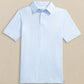 BOYS DRIVER GINGHAM PRINTED PERFORMANCE POLO - TIDE BLUE