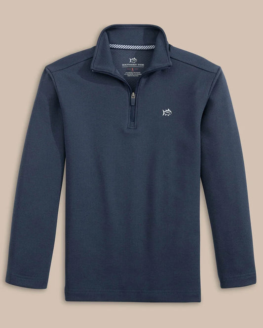 BOYS SCHOONER QUATER ZIP - DRESS BLUE