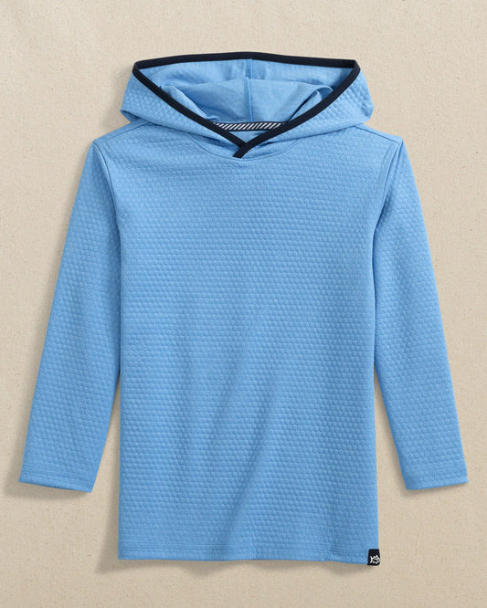 BOYS SCUTTLE HOODIE - HEATHER BOAT BLUE