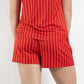 CARISSA STRIPE  SLEEP SHORT - RED/PINK