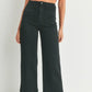PATCH POCKET WIDE LEG JEANS - BLACK