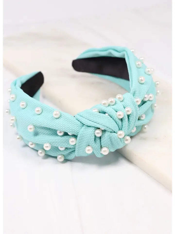 WARREN PEARL STUDDED HEADBAND - MINT