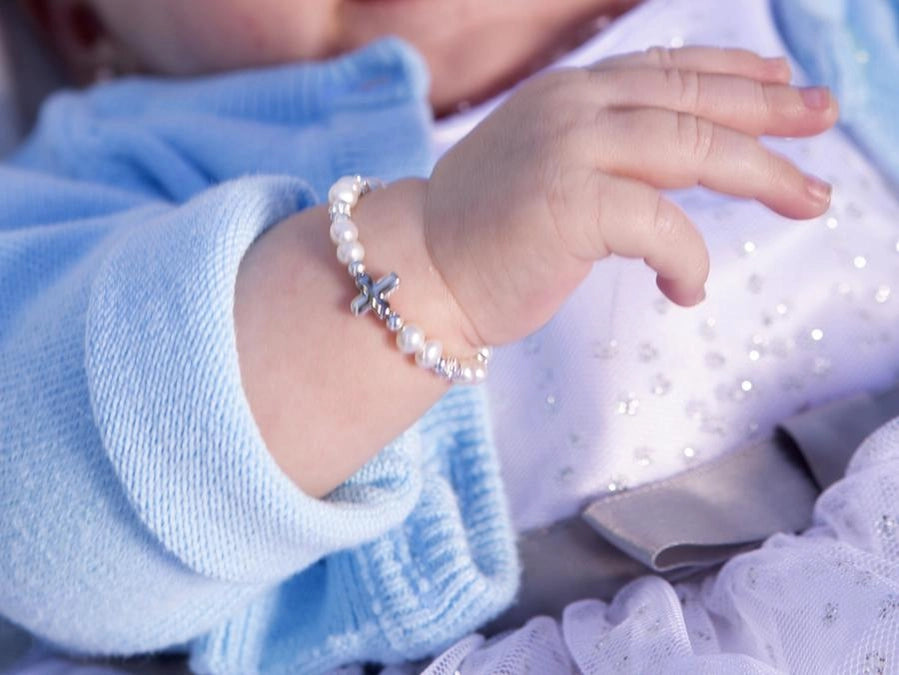 KIDS STERLING SILVER CROSS BRACELET