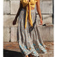 POLKA DOT RUFFLE MAXI SKIRT - BEIGE