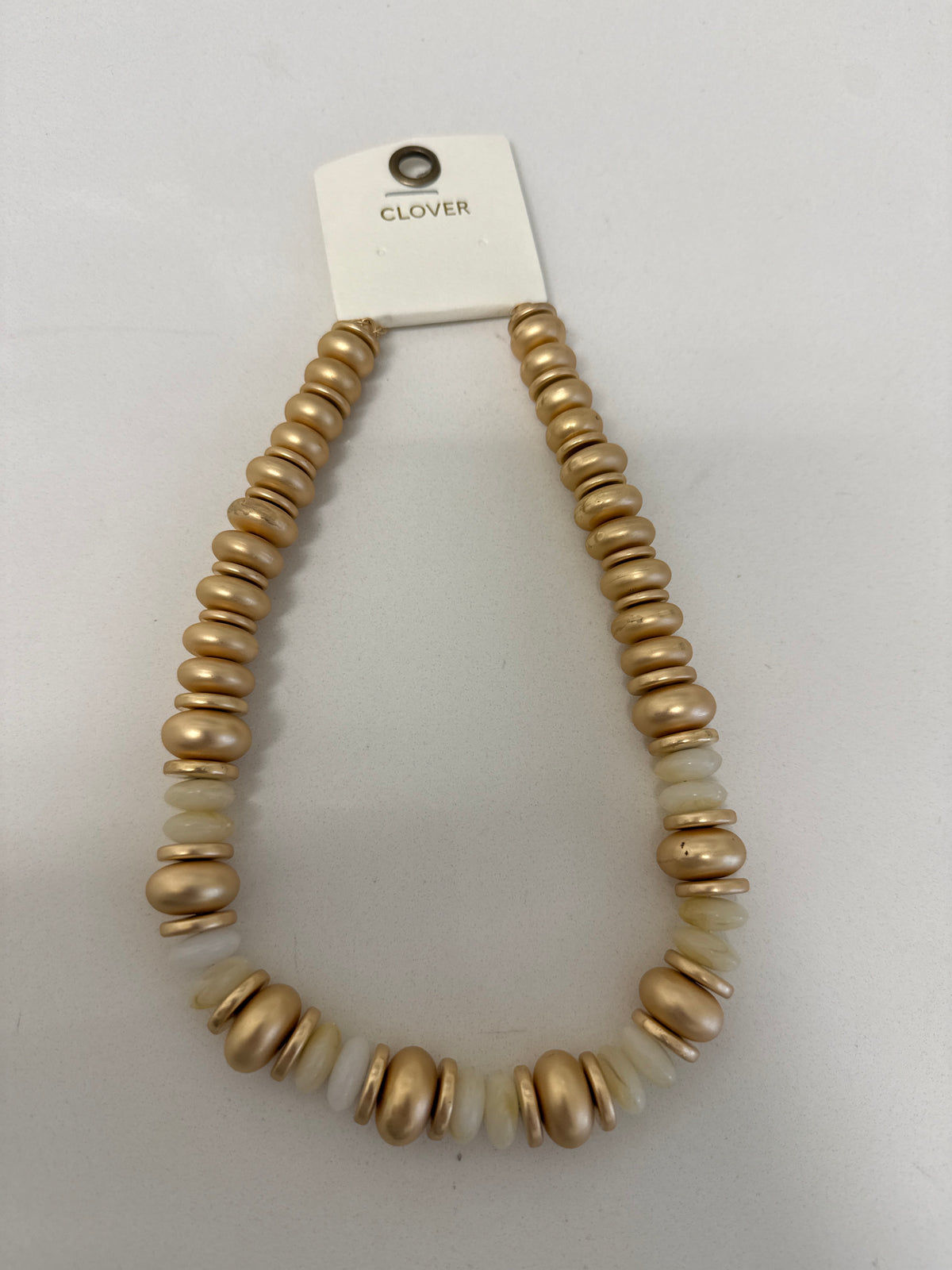 RONDELLE BEAD STATEMENT NECKLACE - NATURAL
