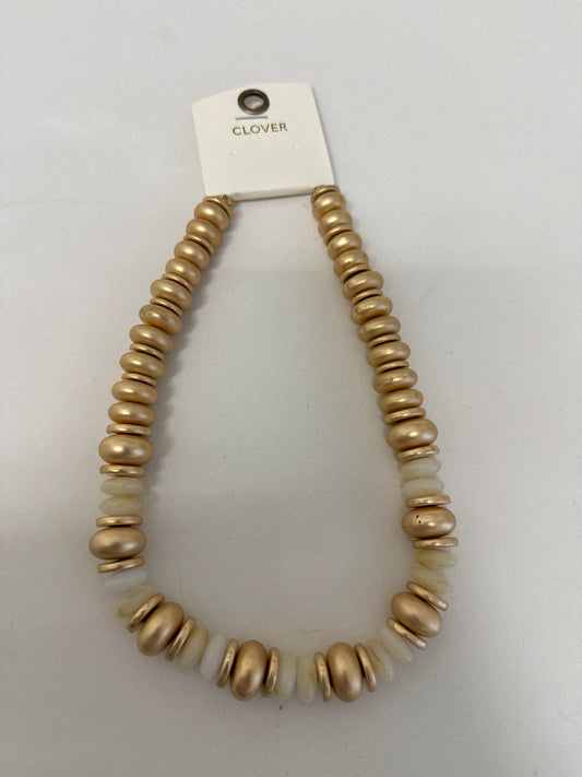RONDELLE BEAD STATEMENT NECKLACE - NATURAL