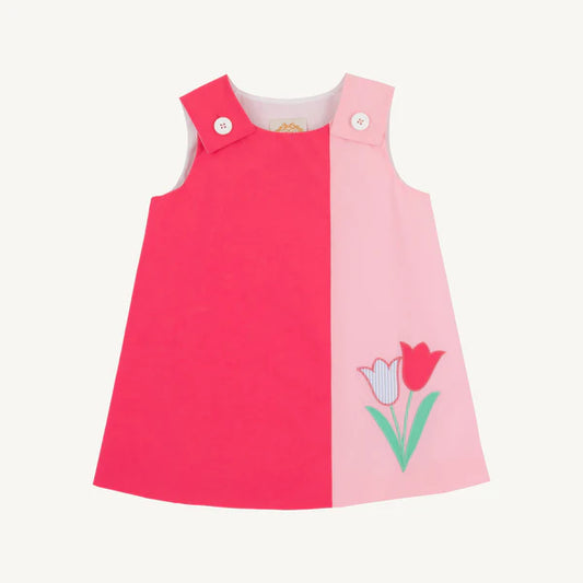 CAROLINE COLORBLOCK JUMPER - PALM SPRING PUNCH/SANDPEARL PINK