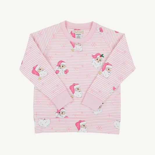 CASSIDY COMFY CREWNECK - DEAR SANTA (PALM BEACH PINK STRIPE)