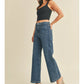 PATCH POCKET WIDE LEG JEANS - DARK WASH