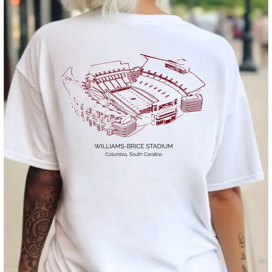 GAMECOCK STADIUM GRAPHIC SWEATSHIRT - WHITE