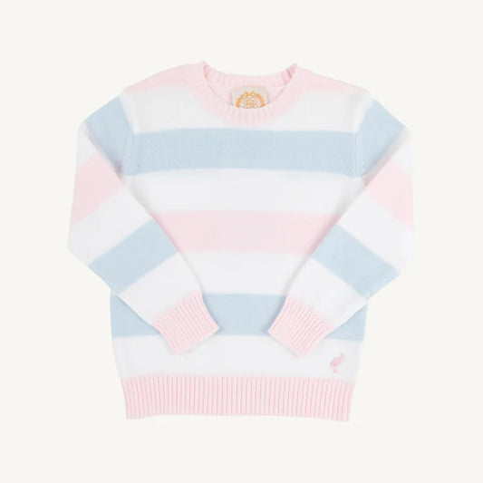 CISSY SWEATER - BUCKHEAD BLUE/PALM BEACH PINK/WORTH AVE WHITE