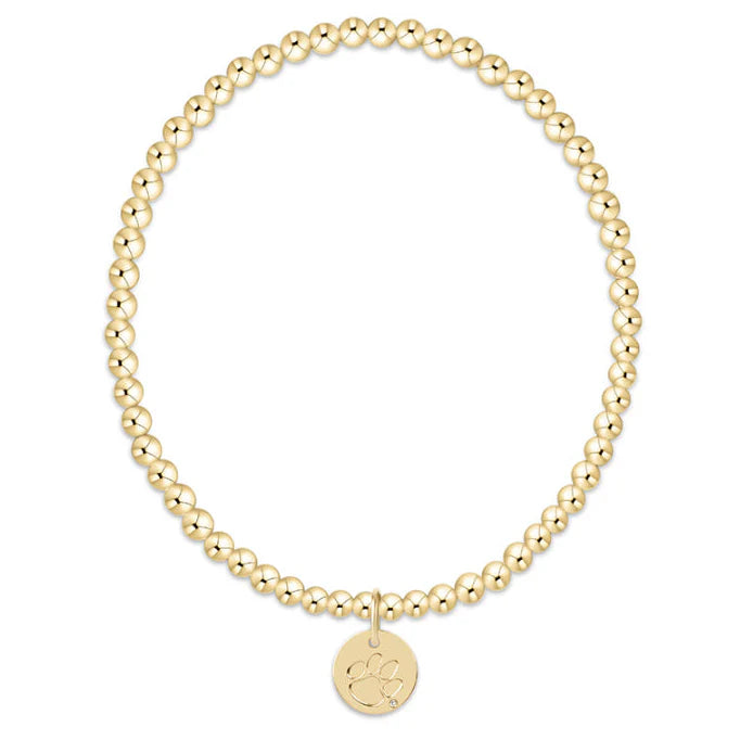 ECOLLEGIATE CLASSIC GOLD 3MM BRACELET - CLEMSON DISC