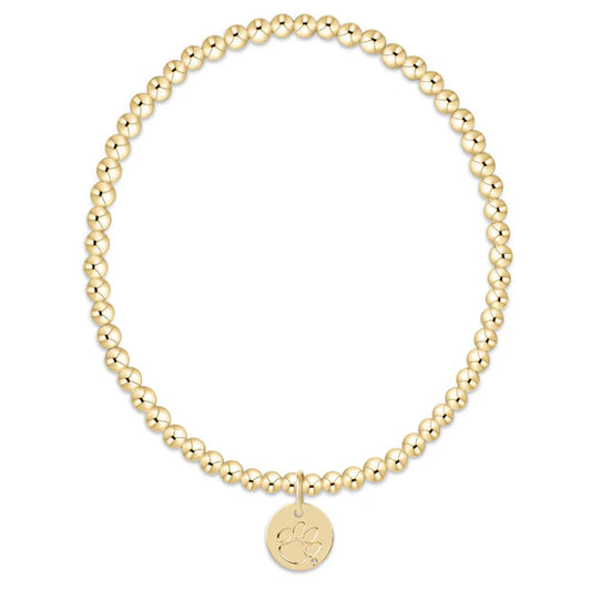 ECOLLEGIATE CLASSIC GOLD 3MM BRACELET - CLEMSON DISC