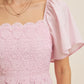 TIERED FLORAL MIDI DRESS - BALLERINA PINK
