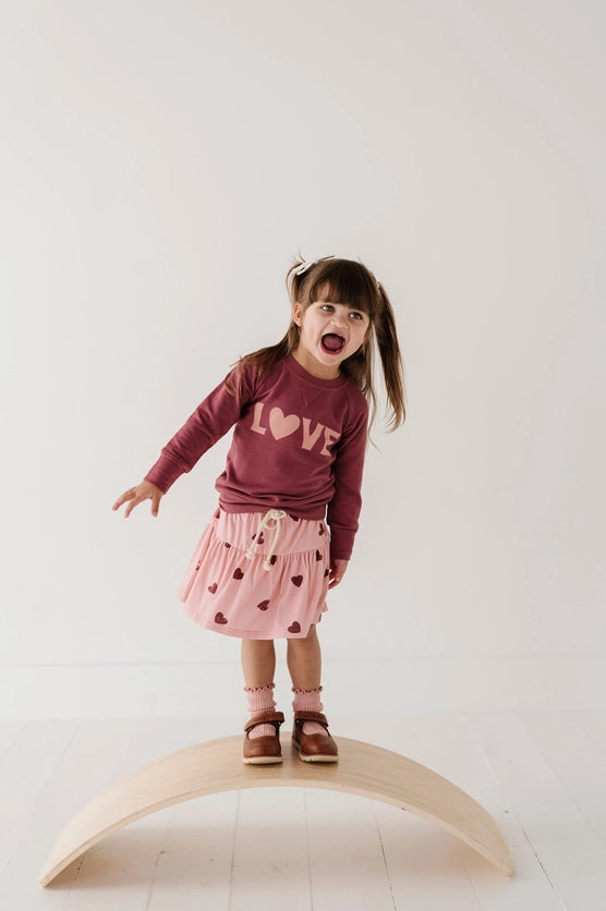 RAGLAN LOVE SWEATSHIRT - RUBY