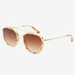 WESTON ACETATE ROUND UNISEX SUNGLASSES - PINK PEARL/BROWN