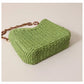 STRAW SHOULDER BEACH BAG - GREEN