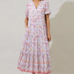 HANSON FLORAL TIERED MAXI DRESS - LIGHT BLUE/MULTI