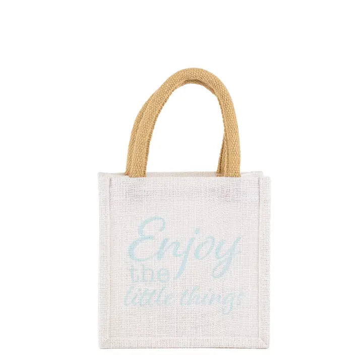 THE LITTLE THINGS PETITE GIFT TOTE - WHITE/BLUE