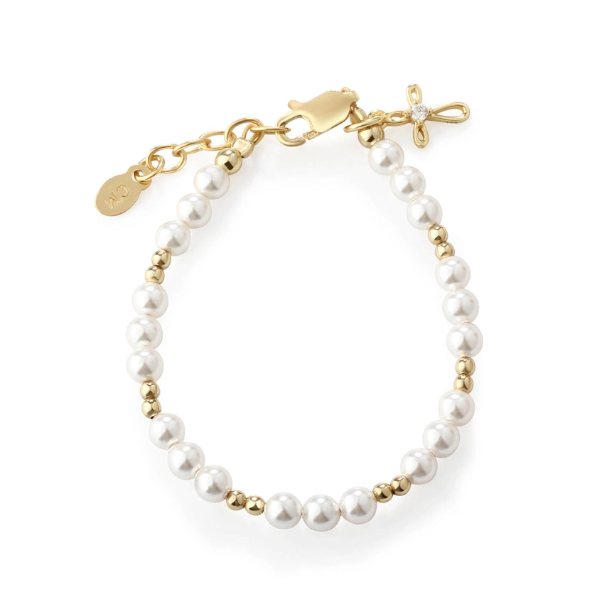 14K GOLD-PLATED BABY BRACELET & GIRLS BAPTISM GIFT