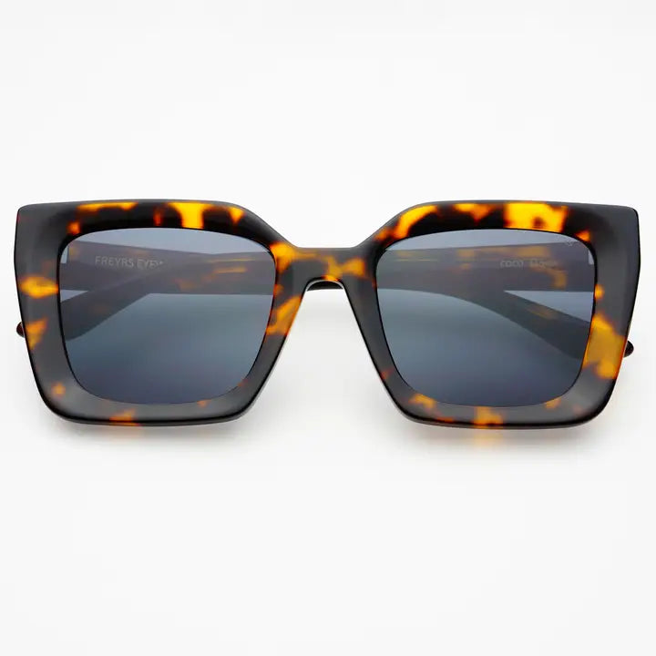 COCO ACETATE WOMENS SQUARE SUNGLASSES - TORTOISE/GRAY