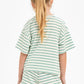 STRIPE CROP TOP AND RUFFLE SHORT SET - MINT