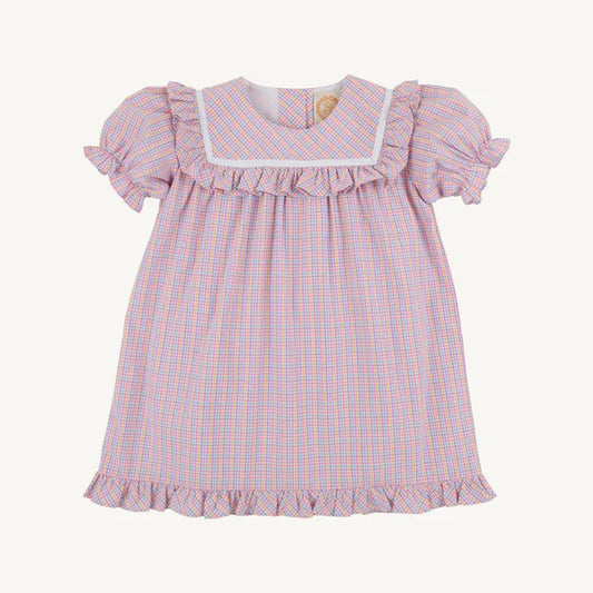 DEBBIE DRESS WOODSTOCK PARK PLAID / WORTH WHITE AVE