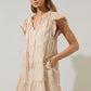 DREAM STATE STRIPED MINI DRESS - TAUPE MULTI